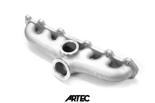 ARTEC 2JZ-GTE Compact Turbo Manifold V-Band top angle