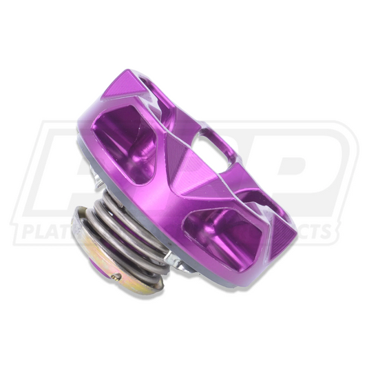 jz oil cap billet platinum racing products purple side